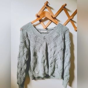 Moon and madison sage‎ green knit sweater size medium
